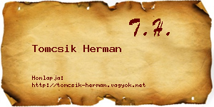 Tomcsik Herman névjegykártya